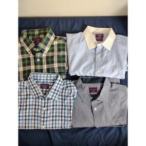 Lot Of 4 UNTUCKit Mens Large Stripe Shirts Long Sleeve